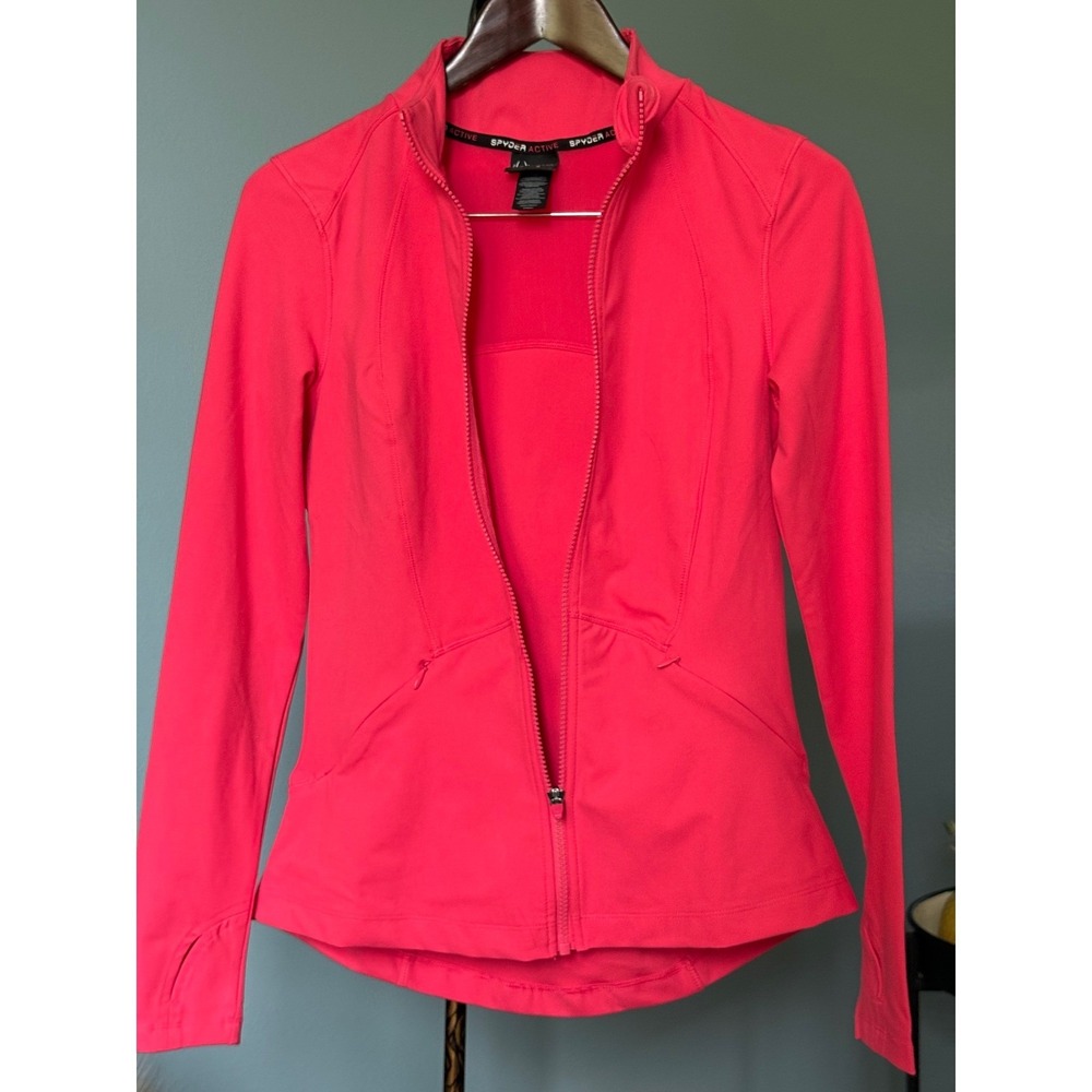 Spyder Active Women Hot Pink Full Zip Track Jacket Small Stretch SP8006U - Picture 10 of 10